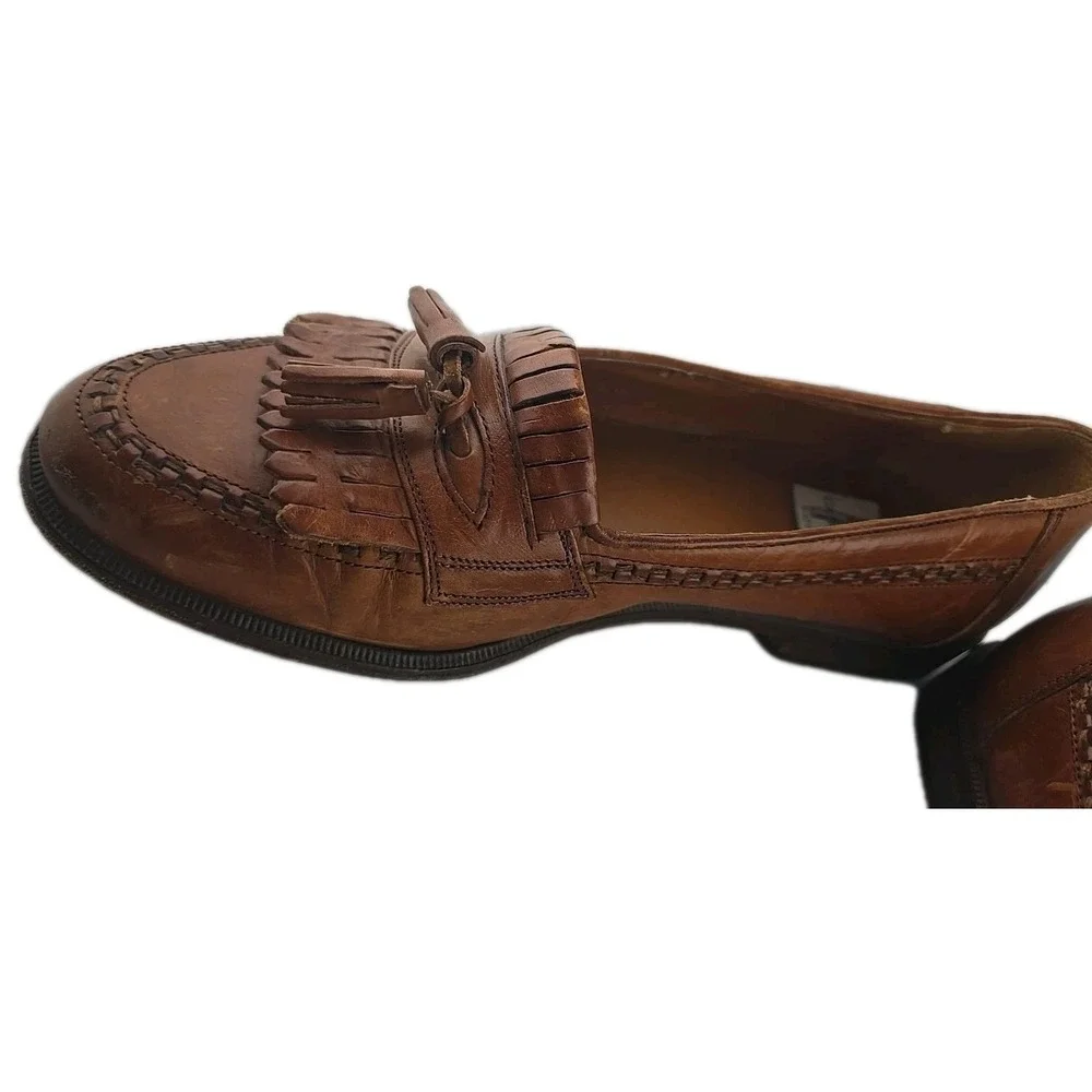 Cable & Co Tassel Brown Loafers Men's SZ 9 Made in Italy‎ Leather Fringe Preppy